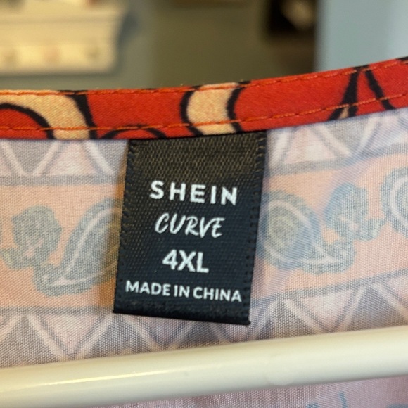 NWOT-SHEIN Red and Purple Paisley Maxi Dress - Picture 2 of 9